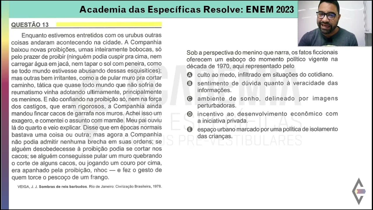 Thumbnail: Resolução ENEM 2023 - Caderno Amarelo -Questão 13 - Gabarito A