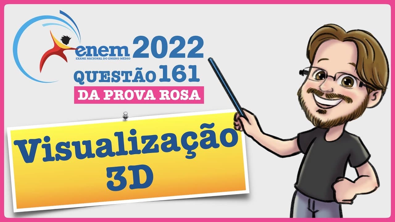 Thumbnail: ENEM 2022 || Visualização 3D || Dentre as diversas planificações possíveis para o cubo, uma delas é