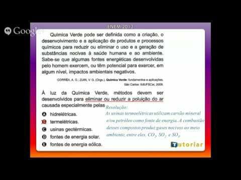 Thumbnail da aula: PLANTÃO QUÍMICA - ENEM 2013