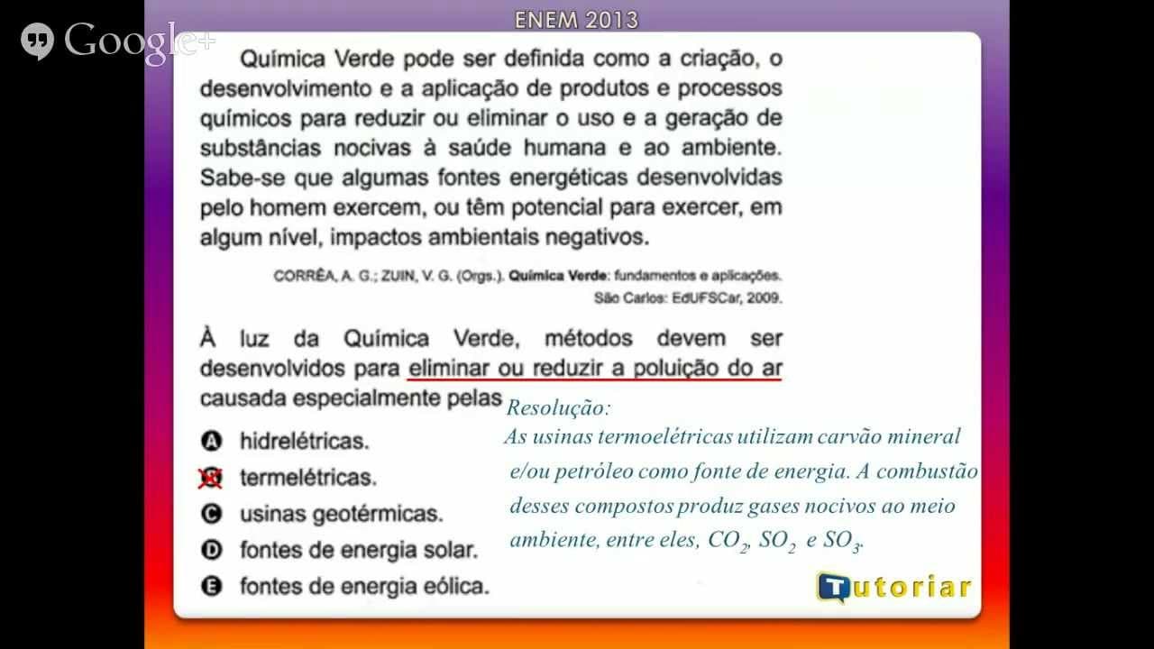 Thumbnail: PLANTÃO QUÍMICA - ENEM 2013