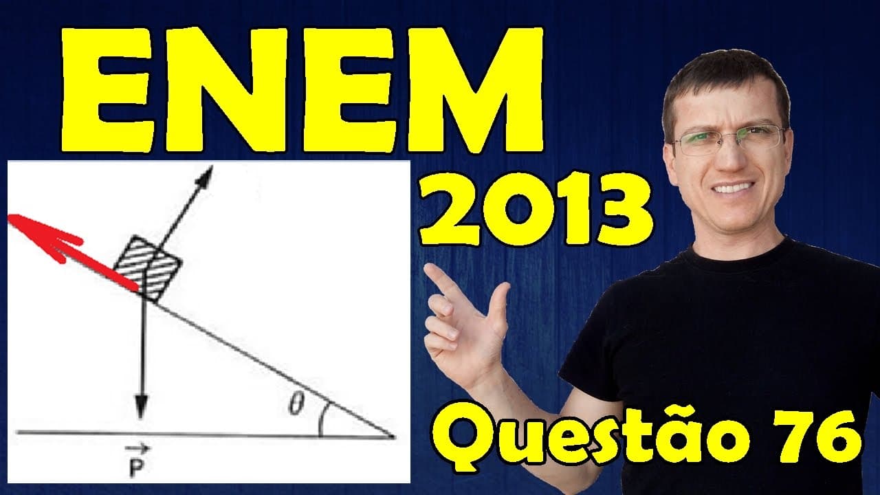 Thumbnail: ENEM 2013 - Questão 76 resolvida (Caderno Azul) - Física - Mecânica - Prof. Marcelo Boaro