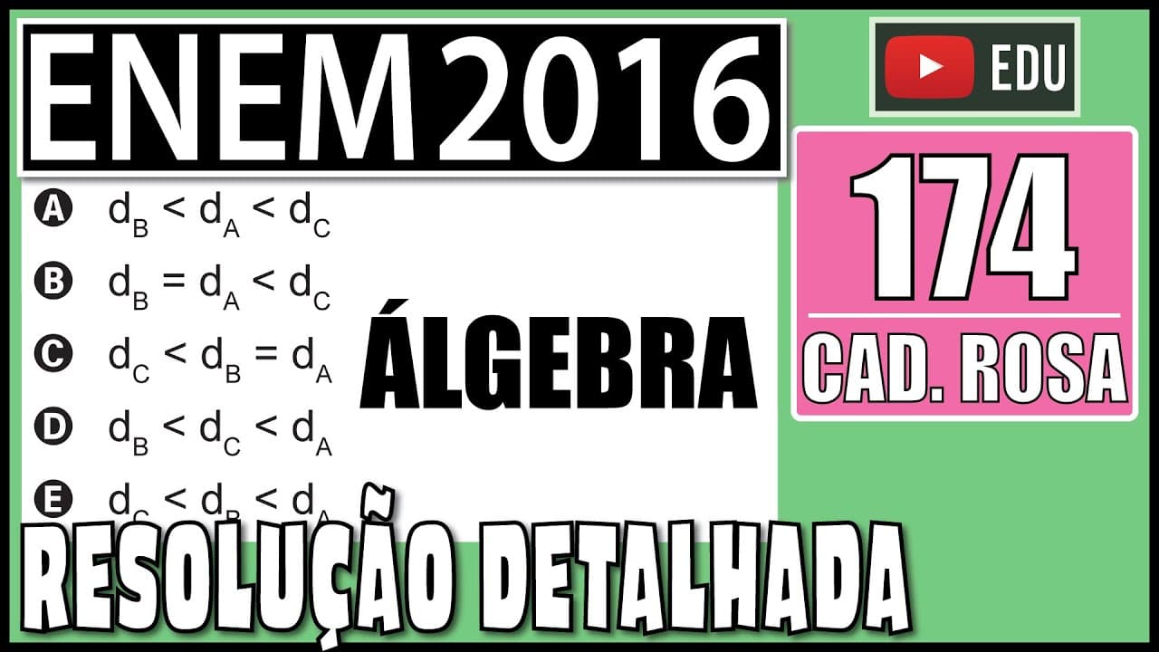 Thumbnail: [ENEM 2016] 174 📕 ÁLGEBRA Densidade absoluta (d) é a razão entre a massa de um corpo e o volume por