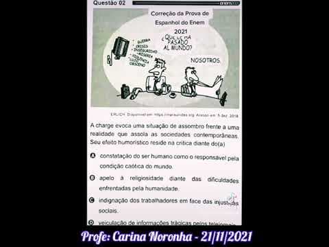 Thumbnail da aula: Gabarito Enem 2021 - Questões comentadas de Espanhol
