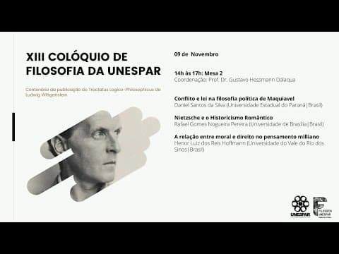 Thumbnail da aula: XIII Colóquio de Filosofia da UNESPAR | Mesa 2 - 09/11/2021
