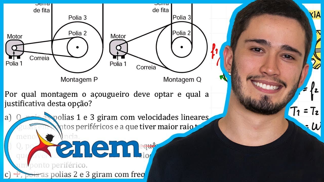 Thumbnail: ENEM 2013 - Para serrar ossos e carnes congeladas, um açougueiro utiliza uma serra de fita que possu
