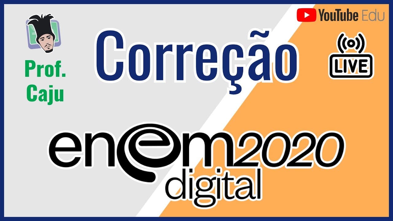 Thumbnail: 🔴 [ENEM Digital 2020] Matemática Correção - Prof. Caju - PARTE 2