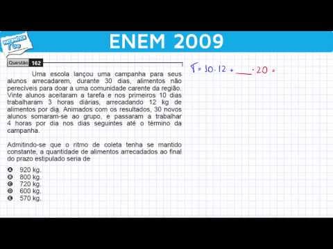 Thumbnail da aula: ENEM 2009 Matemática #27 - Proporcionalidade e Coleta de Alimentos Não Perecíveis