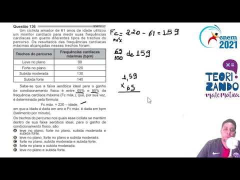 Thumbnail da aula: ENEM 2021 Um ciclista amador de 61 anos de idade utilizou um monitor cardíaco para medir suas frequê