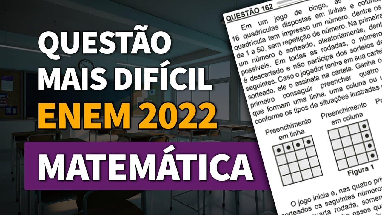 Thumbnail: ENTENDENDO A QUESTÃO MAIS DIFÍCIL DE MATEMÁTICA DO ENEM 2022 | ProEnem