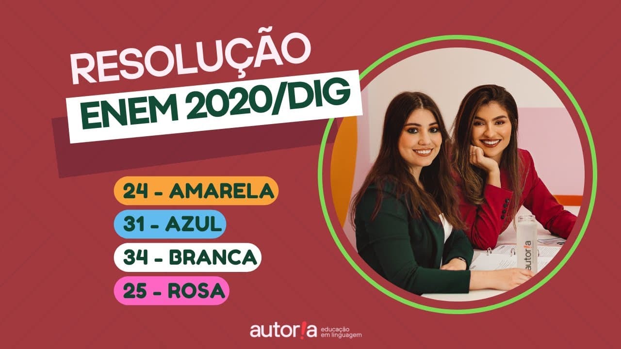 Thumbnail: Enem 2020 Digital - Autoria Linguagem - Questão 24 | Linguagens, prova amarela
