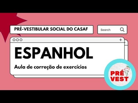 Thumbnail da aula: Aula de Espanhol - REVISÃO UERJ