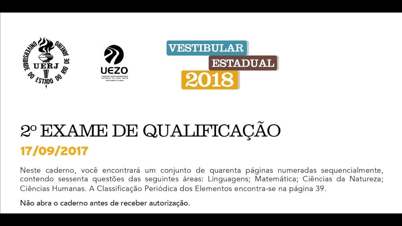 Thumbnail: Segundo Exame da UERJ 2018 - Matemática Parte 01