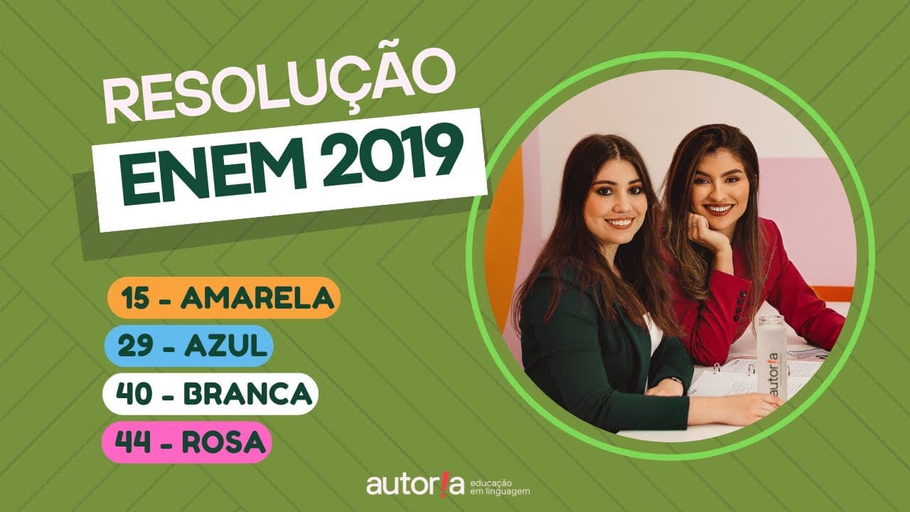 Thumbnail: Enem 2019 - Autoria Linguagem - Questão 15 | Linguagens, prova amarela