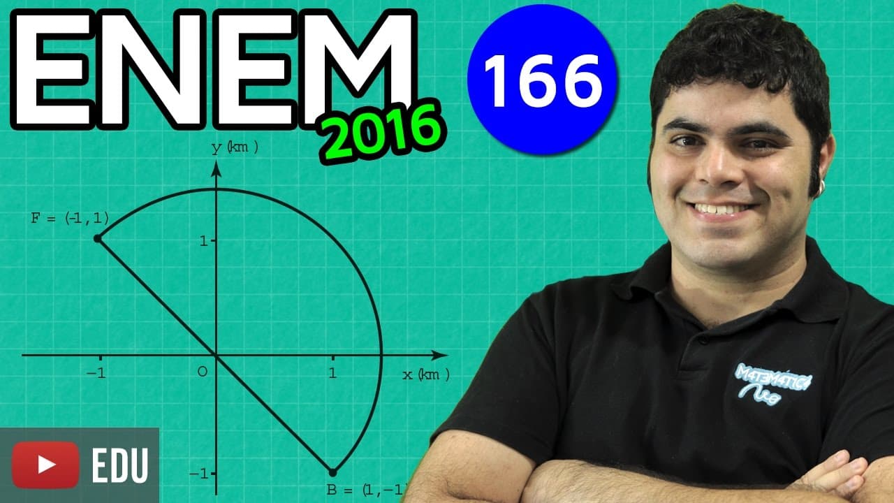 Thumbnail: ENEM 2016 Matemática #31 - Geometria Analítica, Plano Cartesiano e Teorema de Pitágoras (difícil)