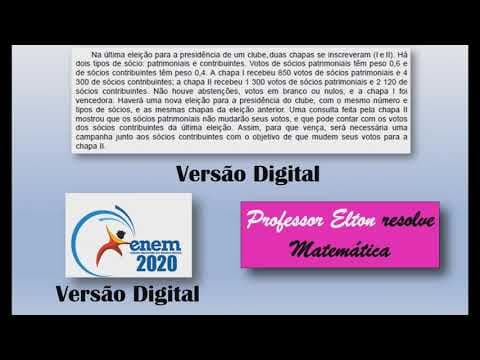 Thumbnail da aula: ENEM 2020 - Versão Digital - Inequação - Na última eleição para a presidência de um clube, duas