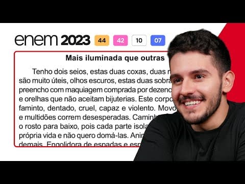 Thumbnail da aula: ENEM 2023 - Tenho dois seios, estas duas coxas, duas mãos que me são muito úteis, olhos escuros