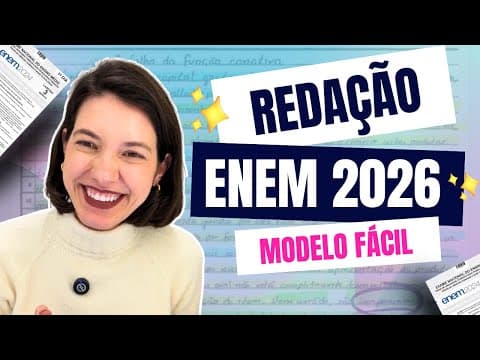 Thumbnail da aula: MODELO de redação do ENEM (ATUALIZADO 2026) 😎 Funciona para QUALQUER TEMA!