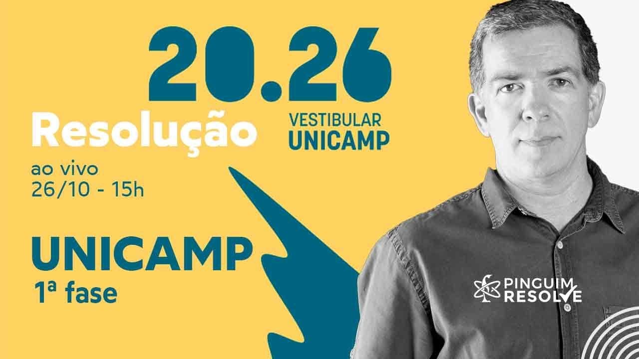 Thumbnail: GABARITO UNICAMP Primeira fase 2026 - Professor Pinguim