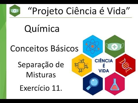 Thumbnail da aula: Exercício 11 (Unesp-SP) - Separação de Misturas - Conceitos Básicos - Química