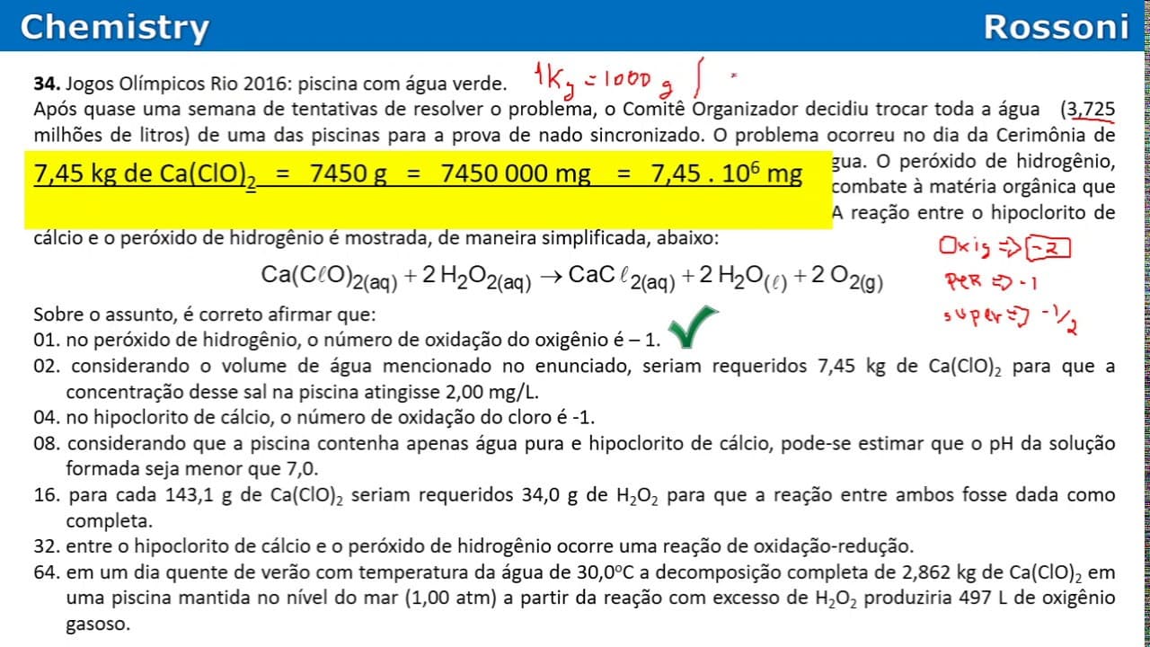 Thumbnail: UFSC 2017 Q34 - Porque a piscina fica verde