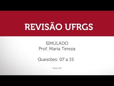 Thumbnail da aula: Simulado da UFRGS - Português - Parte 2/3