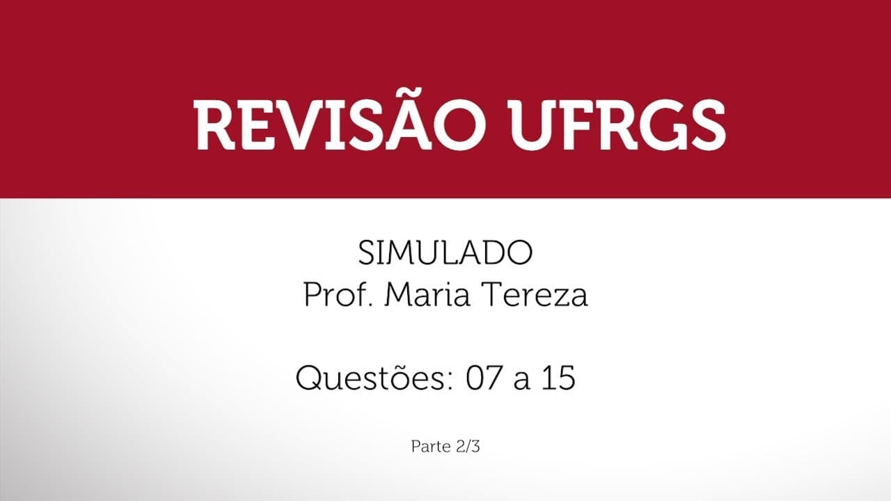 Thumbnail: Simulado da UFRGS - Português - Parte 2/3