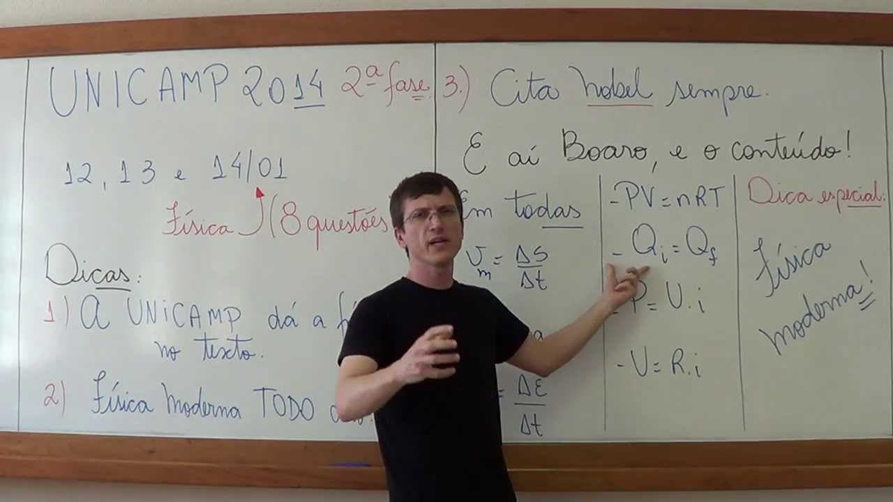Thumbnail: DICAS UNICAMP 2ª fase - Física para Vestibulares - Prof. Boaro