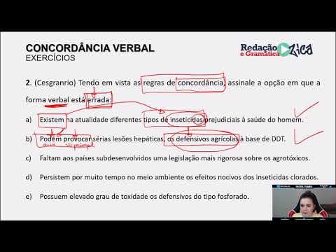 Thumbnail da aula: CONCORDÂNCIA VERBAL: RESOLUÇÃO DE EXERCÍCIOS - Profa. Pamba