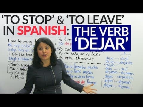 Thumbnail da aula: How to use the verb "to leave" in Spanish: "Dejar"