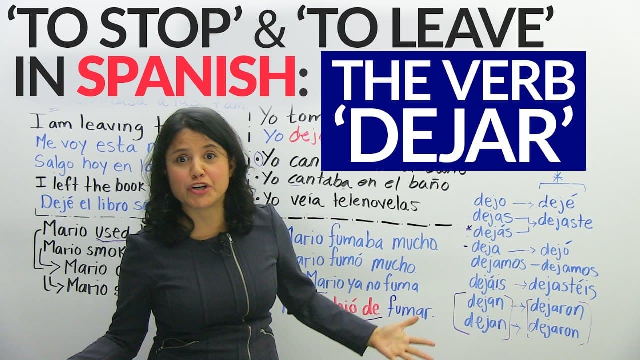 Thumbnail: How to use the verb "to leave" in Spanish: "Dejar"