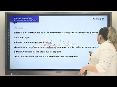Thumbnail da aula: QUESTÃO DE VÍRGULA - DEIXE A SUA RESPOSTA NOS COMENTÁRIOS! - Profa. Pamba