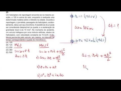 Thumbnail da aula: MRU e MRUV - Questão resolvida - Petrobrás