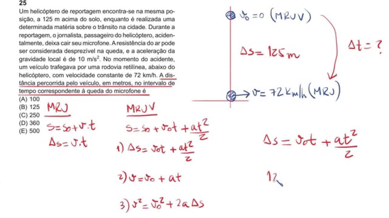 Thumbnail: MRU e MRUV - Questão resolvida - Petrobrás