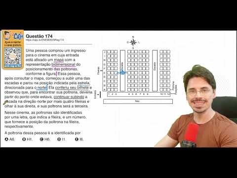 Thumbnail da aula: [ENEM 2023] 174 📘 LOCALIZAÇÃO Uma pessoa comprou um ingresso para o cinema em cuja entrada está