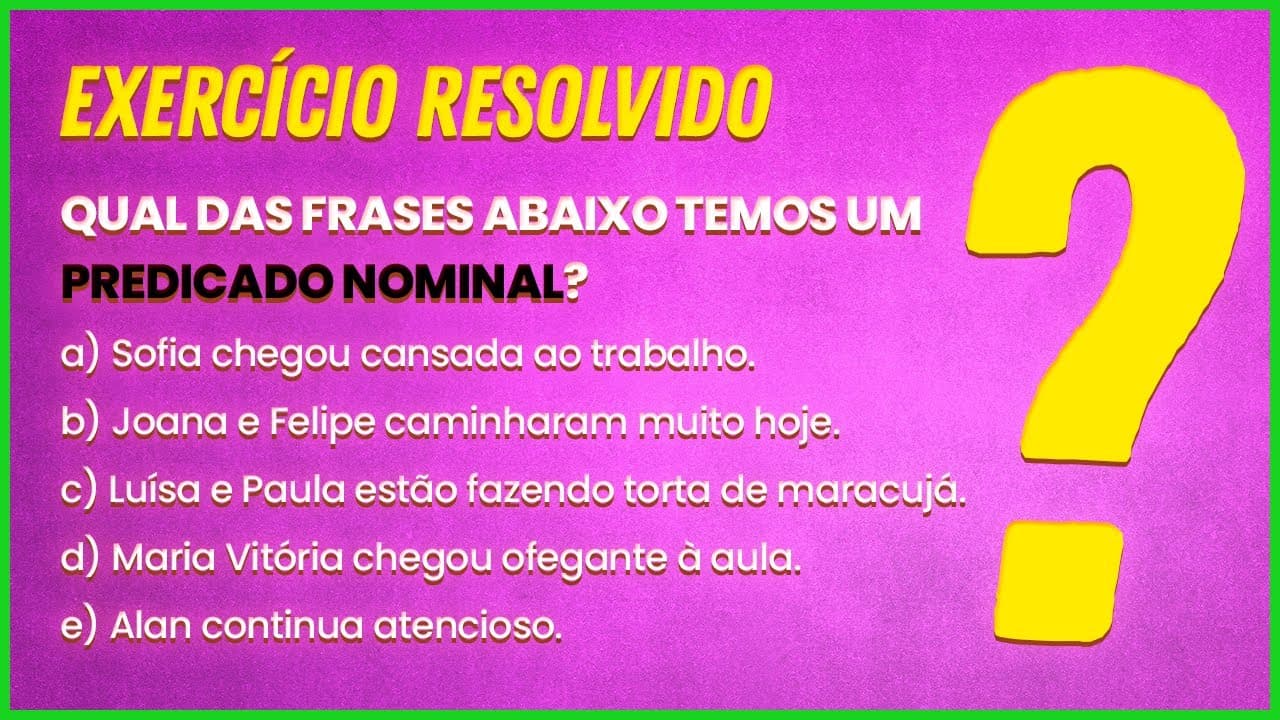 Thumbnail: COMO IDENTIFICAR OS TIPOS DE PREDICADO? - Profa. Pamba