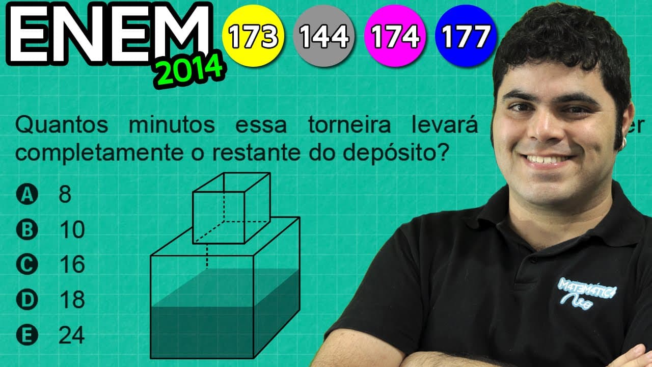 Thumbnail: ENEM 2014 Matemática #42 - Volume do Cubo e Tempo de Enchimento