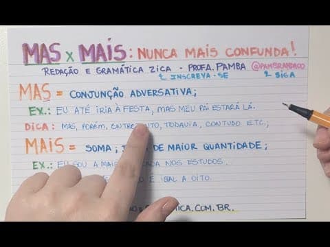 Thumbnail da aula: MAS x MAIS: NUNCA MAIS CONFUNDA! - Profa. Pamba