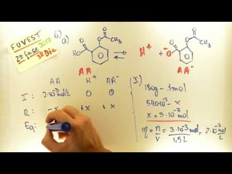 Thumbnail da aula: Ácido ACETILSALICÍLICO FUVEST 2017 - Química Q06 - Equlíbrio Iônico - 2ª fase 3º dia - Aulas A+