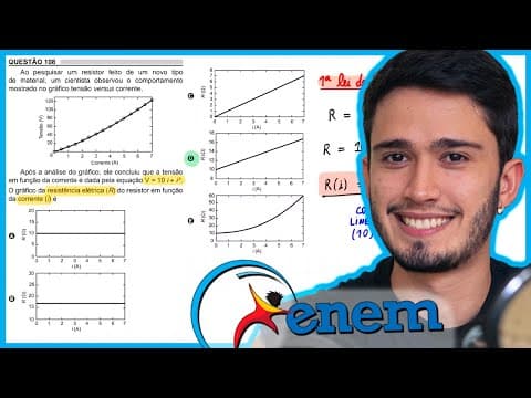 Thumbnail da aula: ENEM 2018 - Ao pesquisar um resistor feito de um novo tipo de material, um cientista observou o comp