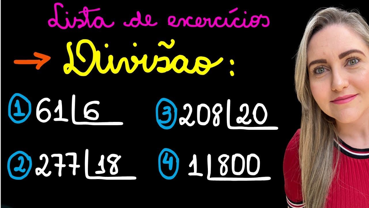 Thumbnail: LISTA DE EXERCÍCIOS SOBRE DIVISÃO!APRENDA COMO FAZER DIVISÃO!EXPLICAÇÃO PARA VOCÊ APRENDER A DIVIDIR