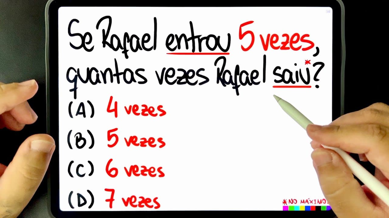 Thumbnail: 🔥 RACIOCÍNIO LÓGICO DIFÍCIL que parece fácil, mas É DIFÍCIL! 😱 Você consegue resolver?