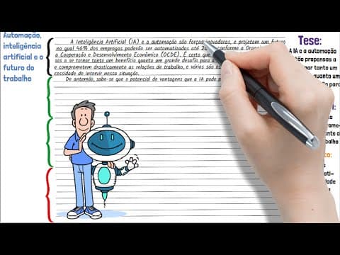 Thumbnail da aula: Redação (modelo pronto) Inteligência artificial e o futuro do trabalho | Desenhando a Solução