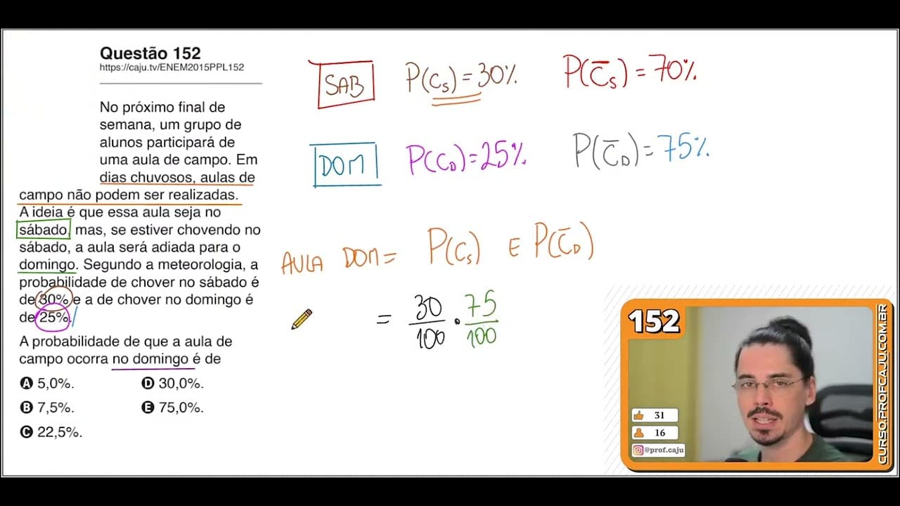 Thumbnail: [ENEM 2015 PPL] 152 📘 --- No próximo final de semana, um grupo de alunos participará de uma aula de