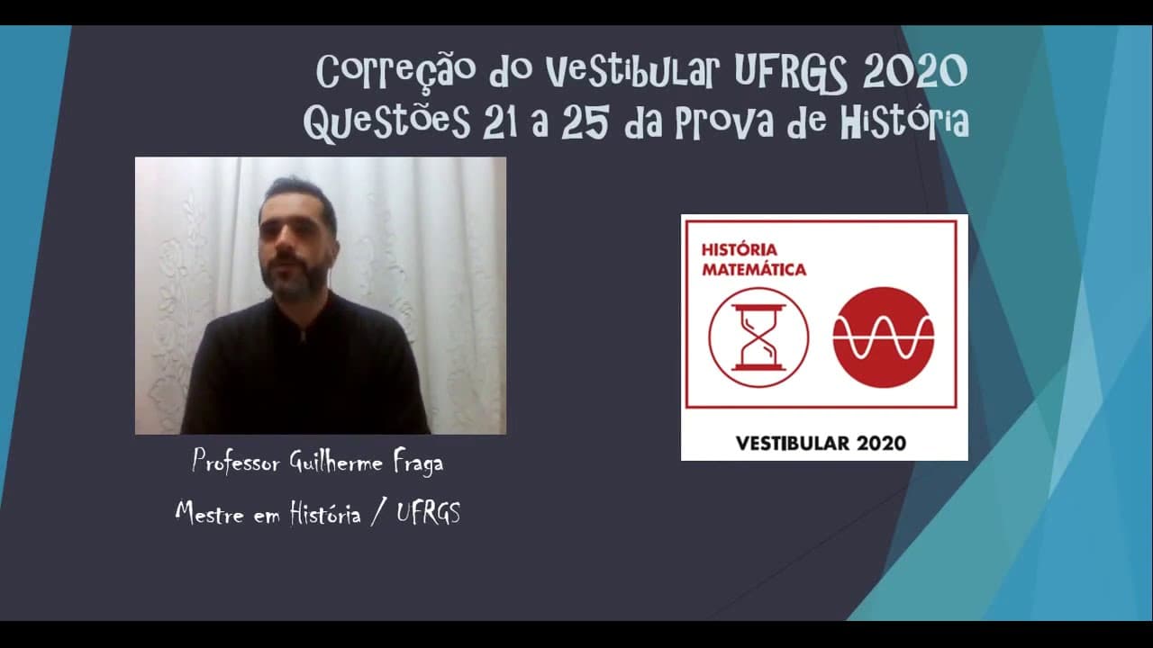 Thumbnail: Correção do Vestibular UFRGS 2020 - Questões 21 a 25 da Prova de História ✅