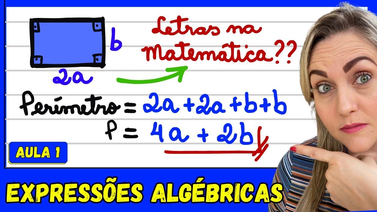 Thumbnail: APRENDA EXPRESSÕES ALGÉBRICAS! EXPLICAÇÃO DO CONTEÚDO! LETRAS NA MATEMÁTICA ! 📚🚀