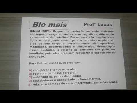 Thumbnail da aula: (ENEM 2020) Grupos de proteção ao meio ambiente conseguem resgatar muitas aves aquáticas