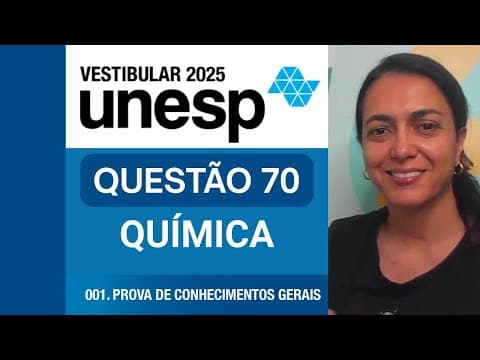 Thumbnail da aula: UNESP 2025 QUÍMICA - QUESTÃO 70 A imagem mostra cilindros de gelo-seco, CO2 (s), substância
