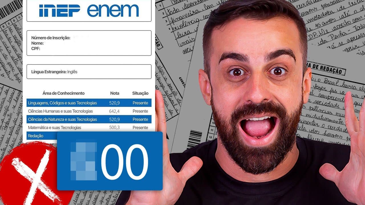 Thumbnail: Corrigindo uma Redação do Enem 2005 | Proenem