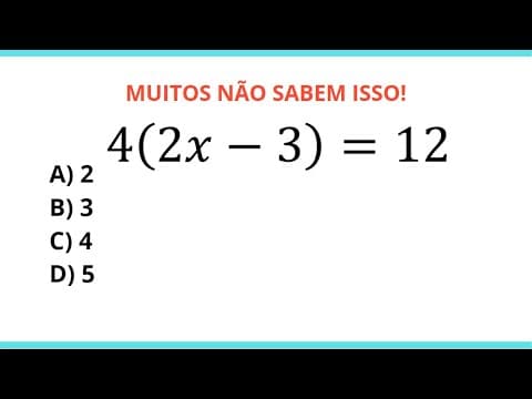 Thumbnail da aula: Muito não sabem que pode fazer assim - EQUAÇÃO DO 1 GRAU