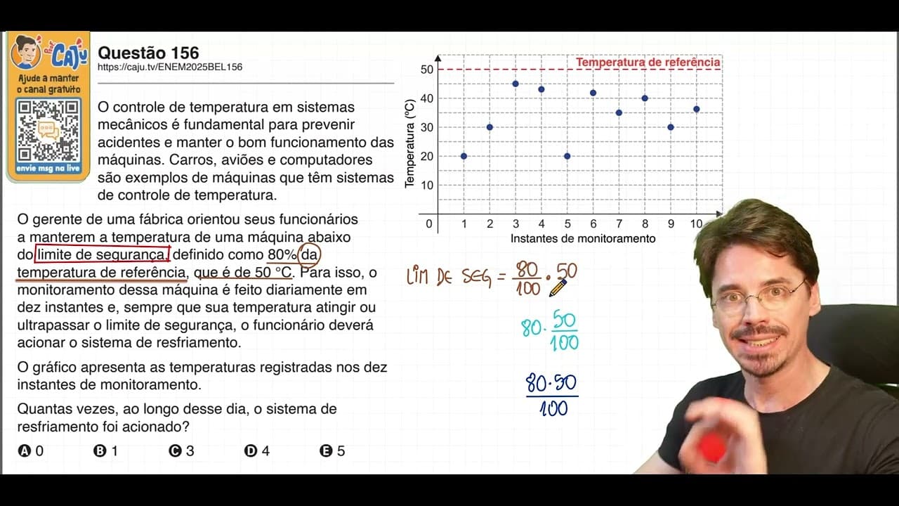 Thumbnail: [ENEM 2025 Belém] 156 📘 INTERPRETAÇÃO DE GRÁFICOS O controle de temperatura em sistemas mecânicos é